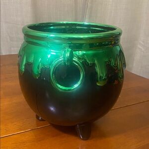 Green and Black Cauldron Candy Dish / Planter by Spooky Hollow